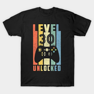 Level 30 Unlocked  30th Video Gamer Birthday Men T-Shirt